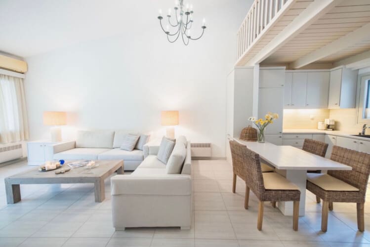 Living room and dining area