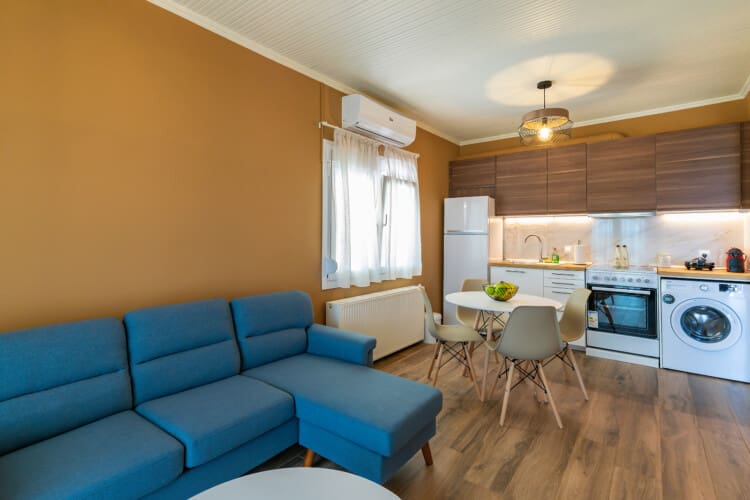 Living room and dining area