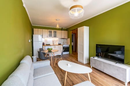 Living room and dining area