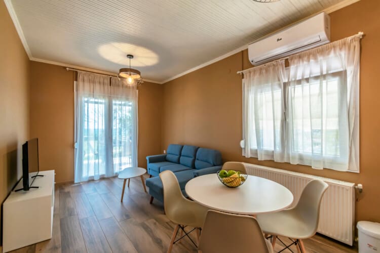 Dining area and living room
