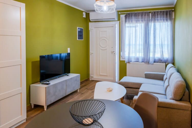 Living room and dining area