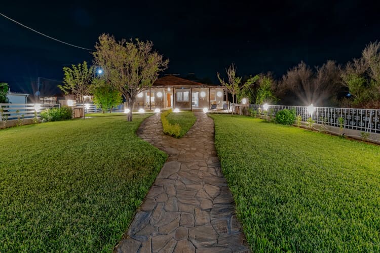 Garden view at night