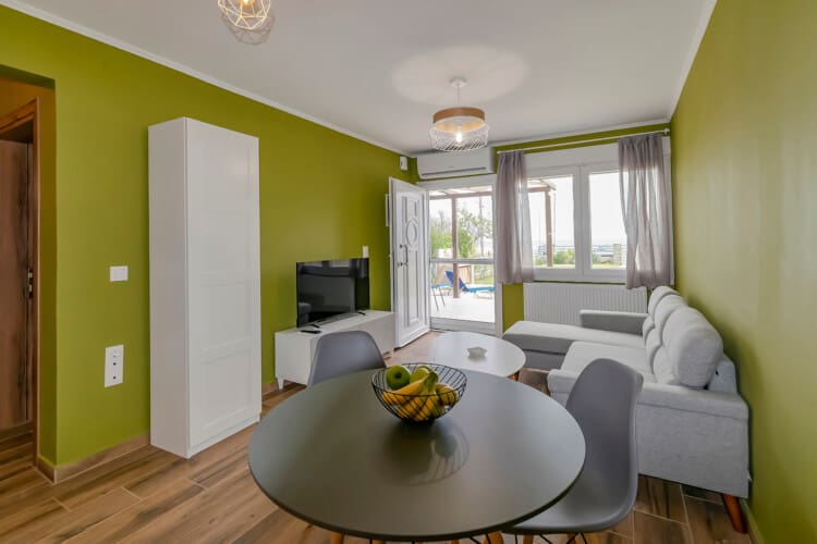 Living room and dining area