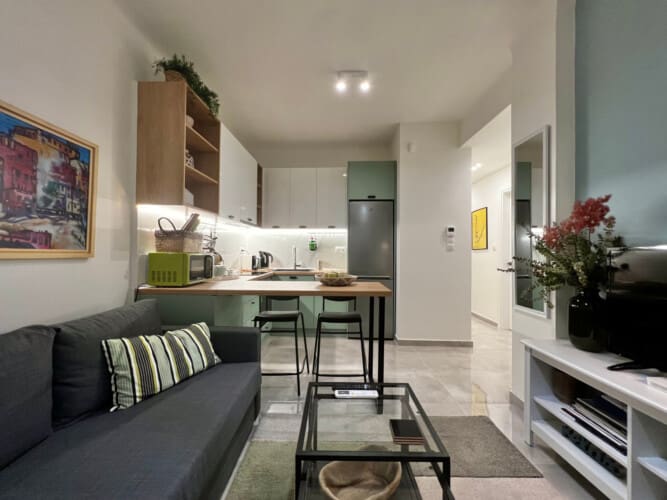 Living room and dining area