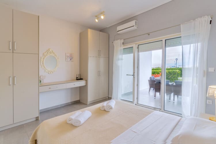 Bedroom and outdoor seating area