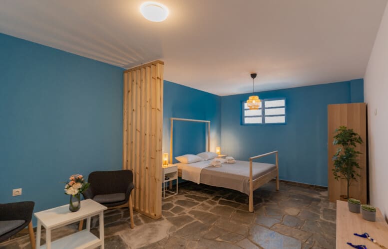 Bedroom and seating area