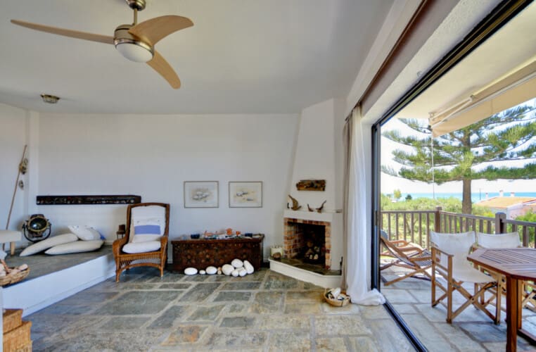 Seating area and balcony