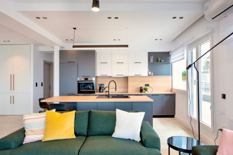 Living room and kitchen