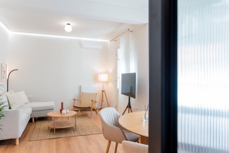 Living room and dining area