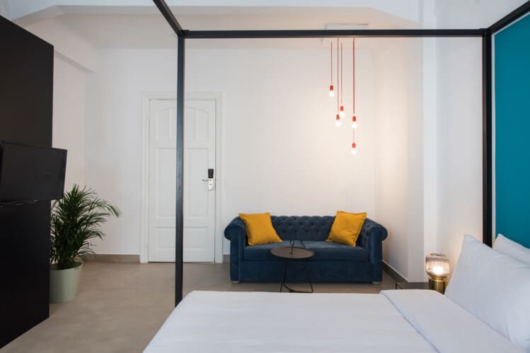 Bedroom and seating area