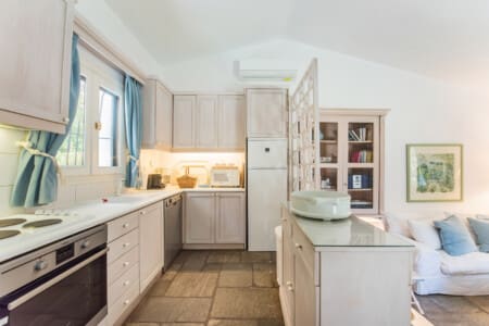 Kitchen and seating area