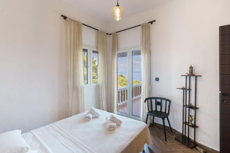 Bedroom with sea view balcony