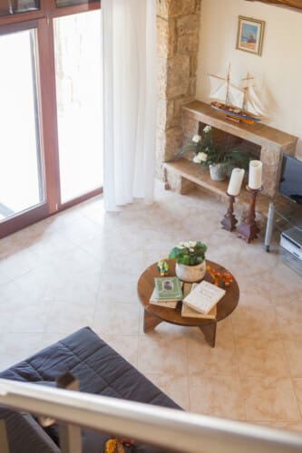 Living room with fireplace