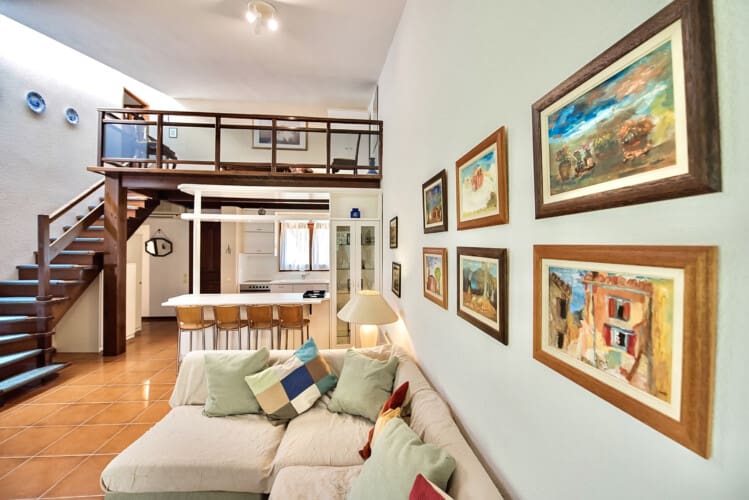 Living area with private kitchen