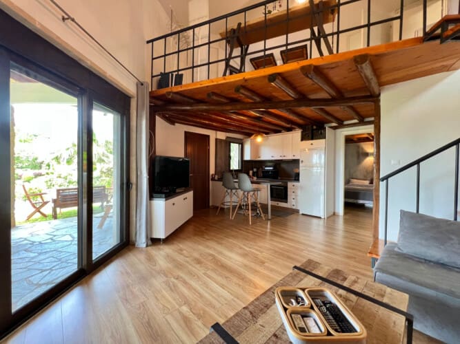 Living area with private kitchen