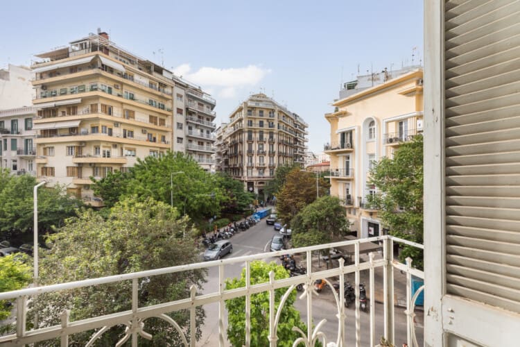 Balcony with city view