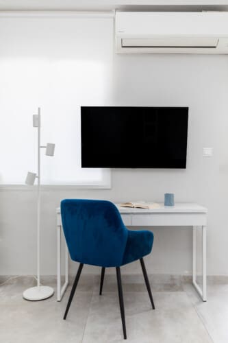 Work space with TV