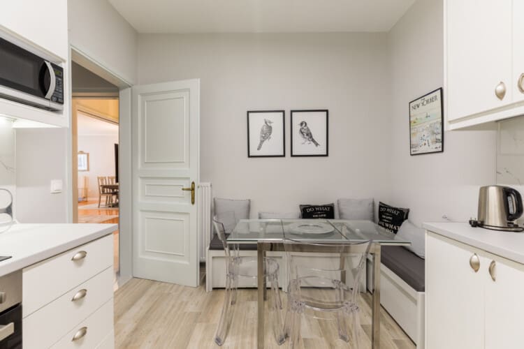 Private kitchen with dining area