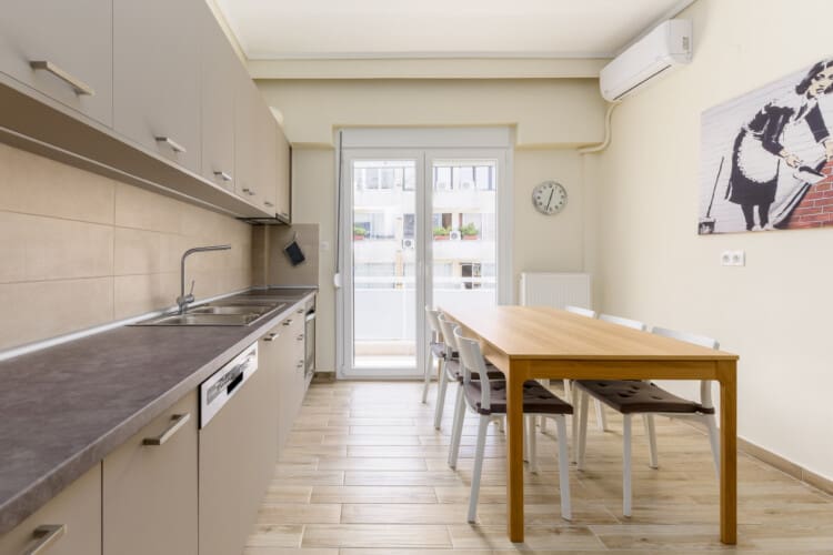 Private kitchen with dining area