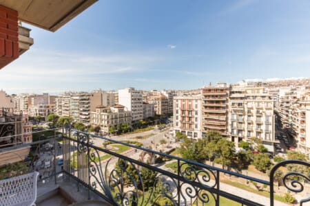 Balcony with city view