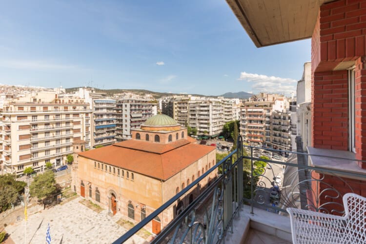 Balcony with city view